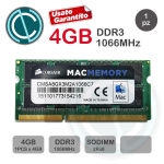 CORSAIR MEMORIA RAM 4GB PC3 DDR3 SODIMM APPLE MACMEMORY CMSA8GX3M2A1066C7